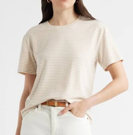 Caslon Beck Stripe Crop T-Shirt