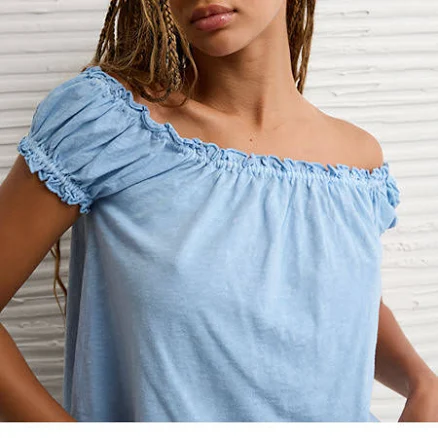 AE Sunchaser Off The Shoulder Knit Swing Top