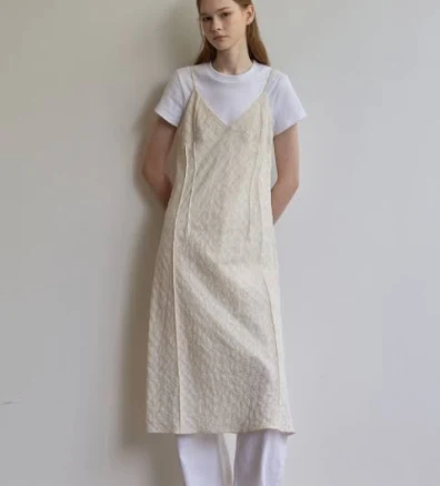 BEMUSE MANSION Bias Check Layered Dress