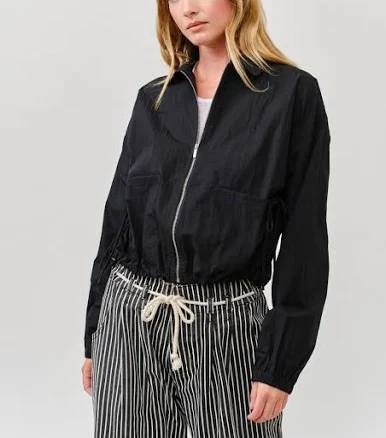 Shirring Ribbon Bomber Jacket