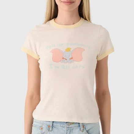 Re/done Women's 60s Slim Ringer Dumbo Tee