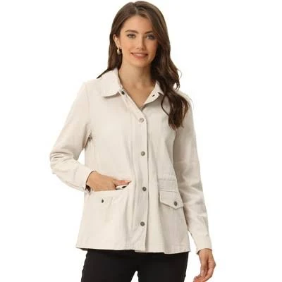 Inspire CHIC Women's Lightweight Utility Jacket with Drawstring Waist