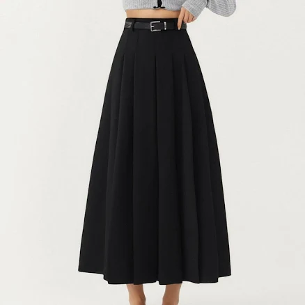 Anna-Kaci Women's High Waist Pleated Maxi Skirt