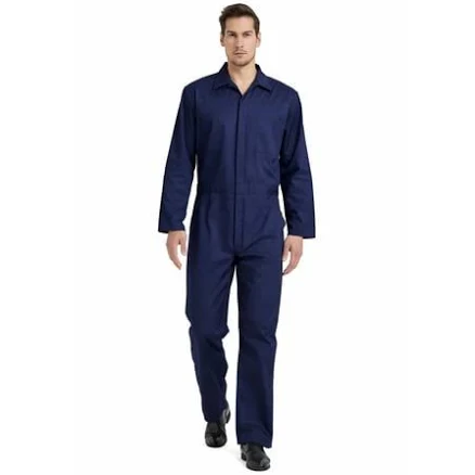 Toptie Men's Long Sleeve Coverall, Snap and Zip-Front Coverall