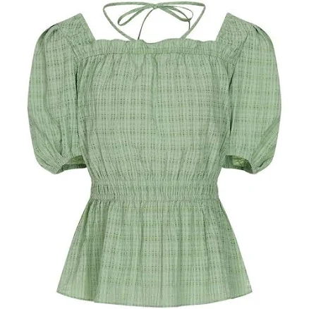 OLIVE des OLIVE Volume Sleeve Square Neck Blouse