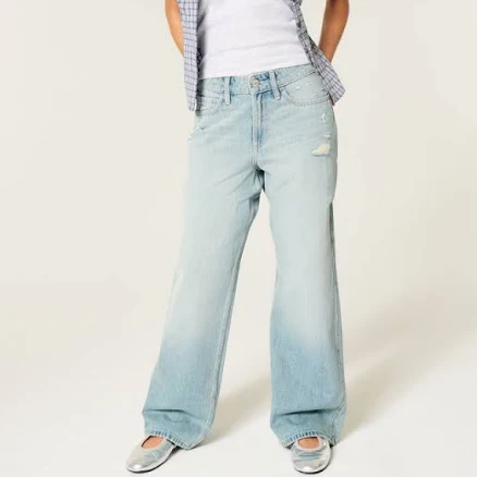 Hollister Women's High-Rise Distressed Baggy Jeans