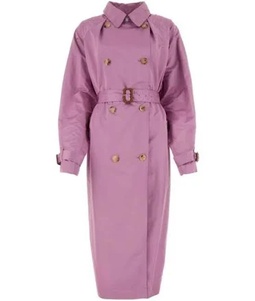 Edenna Crinkled Trench Coat In Purple