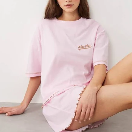 ASOS Design Embroidered Siesta Pajama Set