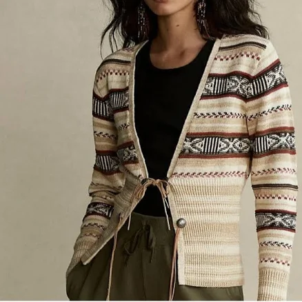 Polo Ralph Lauren Women's Striped Tie-Front Cardigan