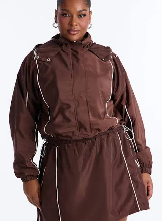 Fashion Nova Women's Keep It Lowkey Hooded Windbreaker