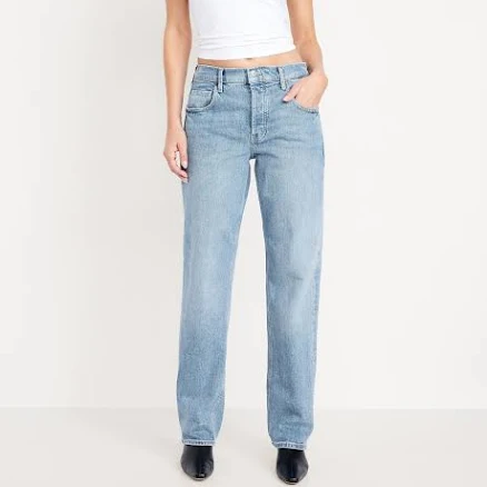 Old Navy Women's Mid-Rise Slouchy Straight Jeans
