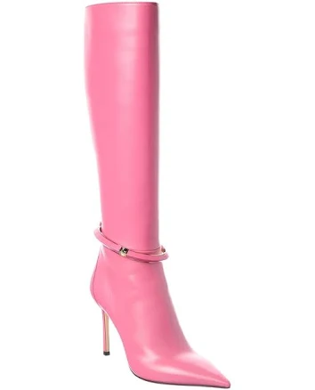 Jimmy Choo Pink Leather High Heel Boots