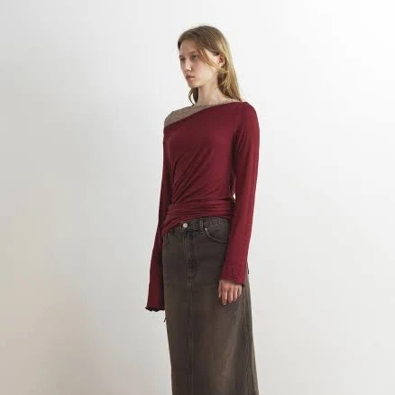 AOPT Two Way Strap Top with Boat Neck