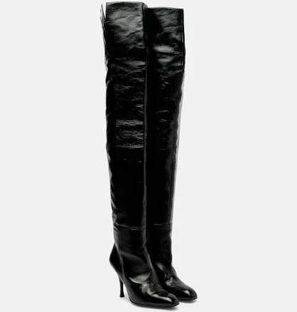 Khaite, Colt 100 leather over-the-knee boots, Women, Black, US 10, Boots