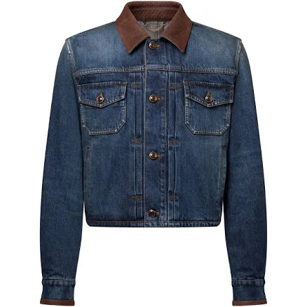 LOUIS VUITTON Denim Jacket With Leather Signature Details