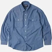 Cigarette Pocket Chambray Shirt _ Blue