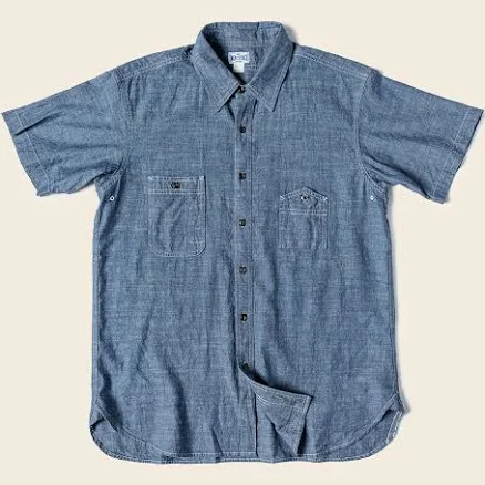 Olderbest Vintage Slub Cotton Chambray Work Shirt