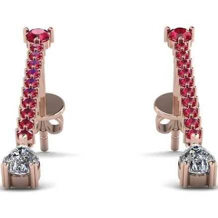 Segal Jewelry 14K Rose Gold Tatiana Oval Diamond Earrings