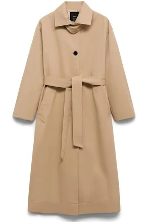 MANGO Women's Belted Water Repellent Trench Coat