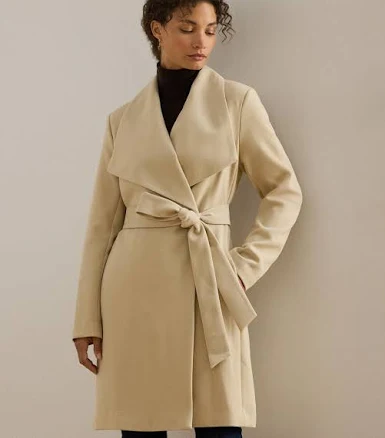 Ralph Lauren Women's Belted Wing Collar Trench Coat