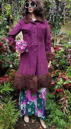 Neville Walters Vintage 1960s / 1970s Suede Coat with Sheepskin Trim