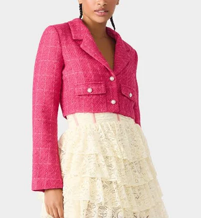 Betsey Johnson Women's Cropped Tweed Blazer