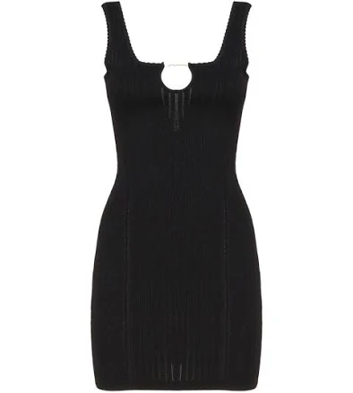 Jacquemus Logo Plaque Sleeveless Knitted Mini Dress - FR38