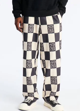 Fashion Nova Men's Checkered Straight Sweatpants