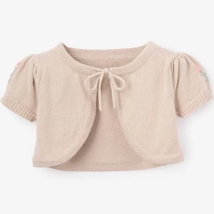 Embroidered Floral Cotton Knit Cardigan