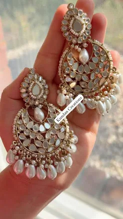 Eknoor Mirror Jhumka Earrings