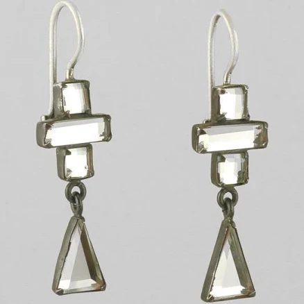 Bauhaus Cubist Mirror Drop Earrings