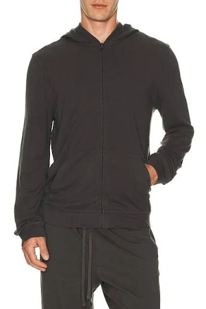 SKIMS Men's Zip Up Hoodie Ash Grey