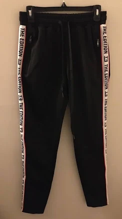 Mens The Edition Boutique Track Pants Black M Medium Joggers Hip Hop