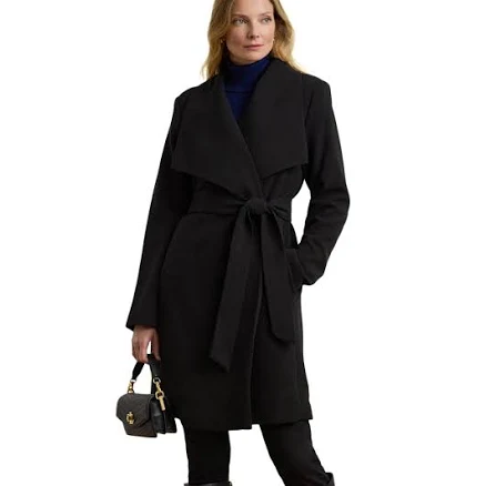Lauren Women's Ralph Lauren Crepe Belted Wrap Coat