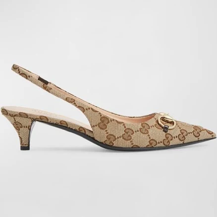 Gucci Women's Erin GG Canvas Slingback Pumps