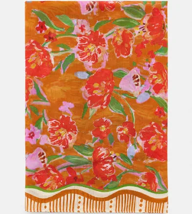 Woman Zara Watercolor Print Modal Silk Scarf