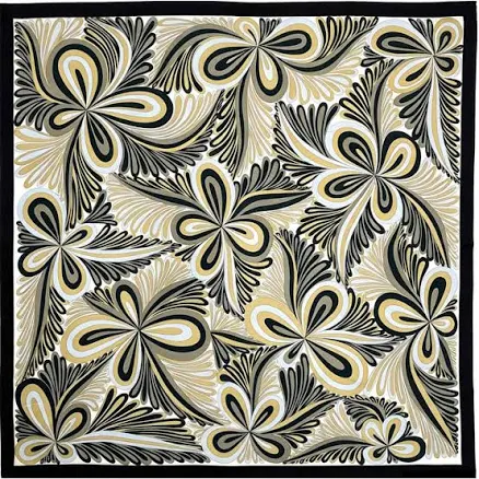 Silk Abstract Floral Square Scarf