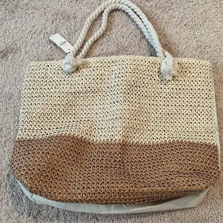 Madeline Love Straw Beach Bag