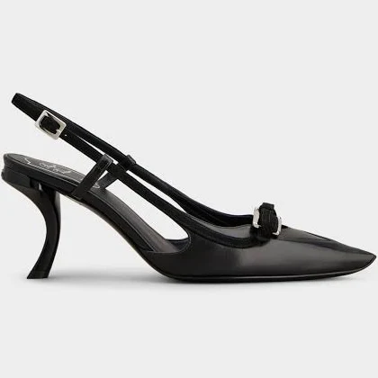 Roger Vivier Virgule Leather Slingback Pumps