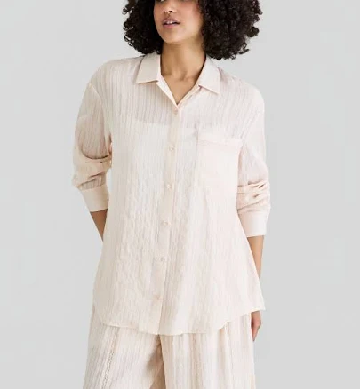 and Now This Women's Oversized Satin Shirt
