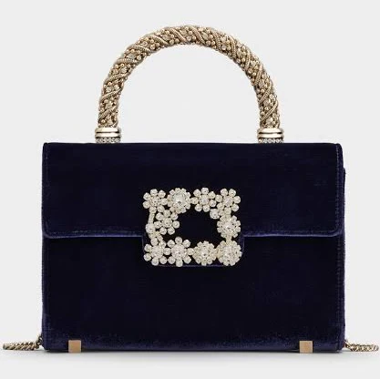 Roger Vivier Jewel Efflorescence Velvet Mini Bag