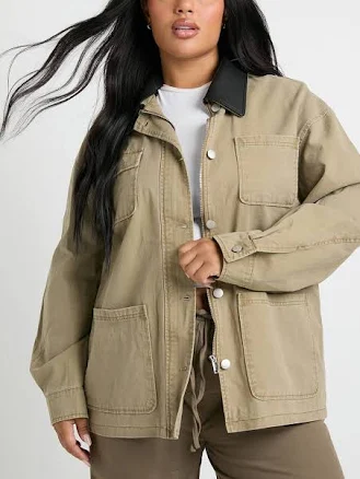 Boohoo Women's Plus Size Collared Oversized Jacket