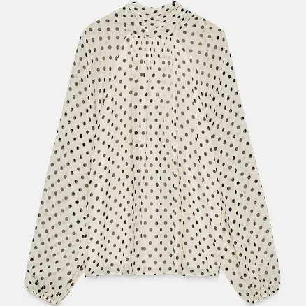 Zara Polka Dot Bow Blouse