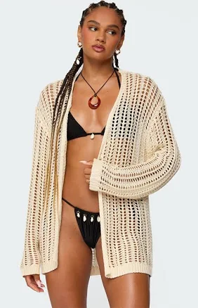 Edikted Women's Darcee Oversized Crochet Cardigan