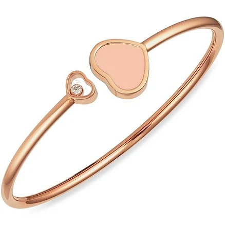 Chopard Women's Happy Hearts Rose Gold Diamond Bangle Bracelet