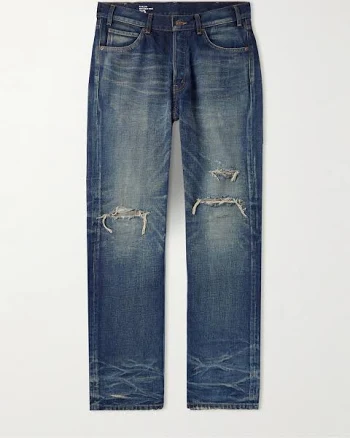 CELINE Men's Kurt Jeans in Destroyed Marble Denim