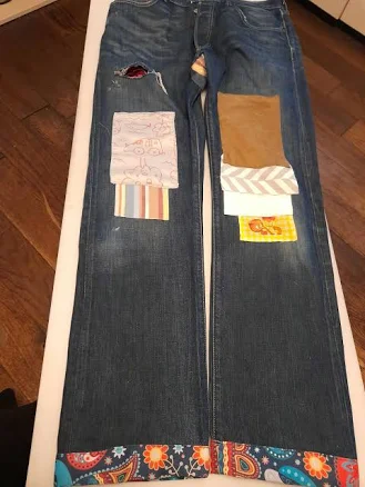 Kurt Cobain Levi 501 Patched Distressed Jeans