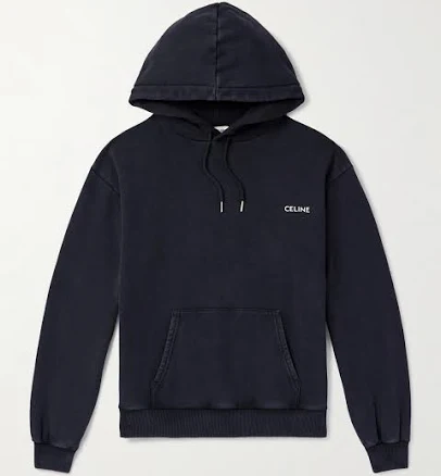 Celine Men's Loose Cotton Fleece Hoodie