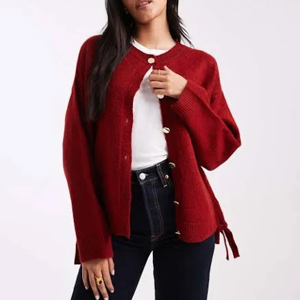 Miss Selfridge Tie Side Ruched Cardigan