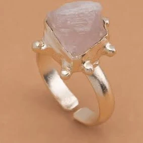 ROSE QUARTZ Gold Ball Ring
